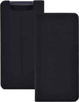 Elektrisch geperst Plain Texture Ultradunne magnetische zuiging TPU + PU lederen tas met houder en kaartsleuf voor Galaxy A80 (zwart)
