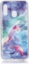 Voor Galaxy A20e gekleurde tekening patroon IMD vakmanschap zachte TPU beschermhoes (blauwe lucht)