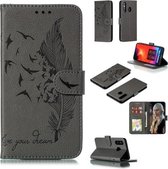 Veerpatroon Litchi Texture Horizontale Flip Leren Case met Portemonnee & Houder & Kaartsleuven voor Galaxy A8s (Grijs)