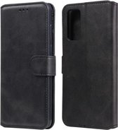 Voor Samsung Galaxy S20 FE klassieke kalfsstructuur PU + TPU horizontale flip lederen tas, met houder en kaartsleuven en portemonnee (zwart)