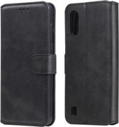 Voor Samsung Galaxy M01 klassieke kalfsstructuur PU + TPU horizontale flip lederen tas, met houder en kaartsleuven en portemonnee (zwart)