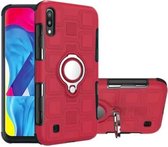 Voor Galaxy M10 2 in 1 kubus PC + TPU beschermhoes met 360 graden draaien zilveren ringhouder (rood)