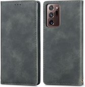 Voor Samsung Galaxy Note20 Ultra Retro Skin Feel Business Magnetische Horizontale Flip Leren Case met Houder & Kaartsleuven & Portemonnee & Fotolijst (Grijs)