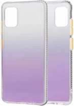 Voor Samsung Galaxy A51 Gradiënt schokbestendig TPU-hoesje met afneembare knoppen (paars)