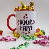 Mok of beker met "Voor papa" - koffiemok, theebeker, cadeautje, vaderdag, vader, valentijnsdag, liefde