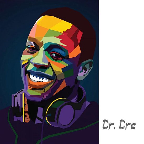 Allernieuwste Canvas Schilderij Dr. Dre Pop Art Hiphop Rapper Muziekproducer - N.W.A. G-funk -Poster - 50 x 75 cm - Kleur
