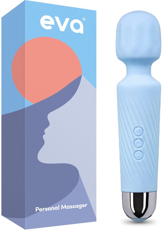 Eva® Personal Massager & Magic Wand Vibrator - Fluisterstil & Discreet - Ocean Blue - Clitoris Stimulator voor Vrouwen - Sex Toys ook voor Koppels
