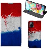 Flip Cover Geschikt voor Samsung Galaxy A71 Telefoonhoesje Nederlandse Vlag