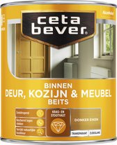 CetaBever Binnen Deur, Kozijn & Meubel Beits - Zijdeglans - Donker Eiken - 750 ml