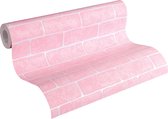 Steen tegel behang Profhome 359812-GU vliesbehang licht gestructureerd met natuur patroon mat roze wit 5,33 m2