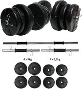 ECGSPOR Halterset / Dumbbell Set / Gewichten Set - 30 kg - Zwart