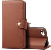 Voor iPhone 7 Plus / 8 Plus Denior V2 luxe auto koeienhuid horizontale flip lederen tas met portemonnee (bruin)