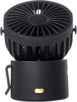 F852 Handheld draagbare USB mini hangende nekventilator (donkerzwart)