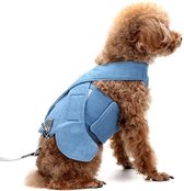 Anti-Lekkage Ademend Borstharnas voor Kleine Honden Trekkabel, Maat: M (Cowboy Blauw)