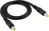 DC-stekker 5,5 x 2,5 mm male naar male adapter connector kabel, kabellengte: 50cm (zwart)
