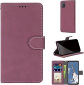 Voor OPPO A52 / A92 / A72 Retro Frosted Horizontale Flip PU lederen tas met houder & kaartsleuven & portemonnee & fotolijst (Rose Red)