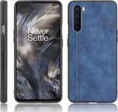 Voor OnePlus Nord schokbestendig naaipatroon huid PC + PU + TPU hoesje (blauw)