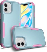 TPU + pc schokbestendige beschermhoes voor iPhone 11 (grijsgroen + roze)