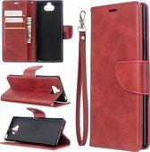 Voor Sony Xperia 20 lamsvacht textuur pure kleur horizontale flip pu lederen tas met houder & kaartsleuven & portemonnee & lanyard (rood)