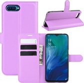 Voor Oppo Reno A Litchi Texture Horizontale Flip Leren Case met Portemonnee & Houder & Kaartsleuven (Paars)