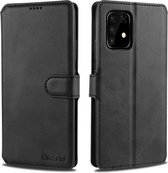 Voor Samsung Galaxy A91 / S10 Lite AZNS Kalf Textuur Horizontale Flip Leren Case, met Houder & Kaartsleuven & Portemonnee & Fotolijst (Zwart)