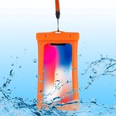 PVC transparante airbag universele waterdichte tas met lanyard voor smartphones onder 5,5 inch (oranje)