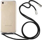 Schokbestendig ultradunne TPU + acryl beschermhoes met lanyard voor iPhone 7 Plus / 8 Plus (zwart)