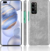 Voor Huawei Honor 30 Pro Shockproof Litchi Texture PC + PU Case (grijs)