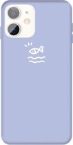 Voor iPhone 11 Small Fish Pattern Colorful Frosted TPU telefoon beschermhoes (lichtpaars)