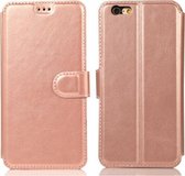 Voor iPhone 6 / 6s Kalfs Textuur Magnetische Gesp Horizontale Flip Leren Case met Houder & Kaartsleuven & Portemonnee & Fotolijst (Rose Goud)