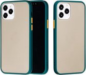 Voor iPhone 12 Pro Max Skin Hand Feeling Series Shockproof Frosted PC + TPU beschermhoes (donkergroen)