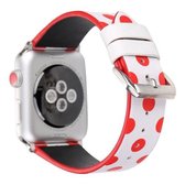 Fashion Dot Series horlogeband voor Apple Watch Series 6 & SE & 5 & 4 44 mm / 3 & 2 & 1 42 mm (wit rood)