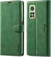 Voor Geschikt voor Xiaomi Mi 10T Pro Forwenw F1 Serie Mat Sterk Magnetisme Horizontale Flip Leren Case met Houder & Kaartsleuven & Portemonnee & Fotolijst (Groen)