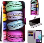Voor LG Aristo 5 / K31 Gekleurde Tekening Cross Textuur Horizontale Flip PU Lederen Case met Houder & Kaartsleuven & Portemonnee & Lanyard (Kleurrijke Taarten)