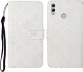Voor Huawei P smart 2019 / Honor 10 Lite Etnische stijl Reliëfpatroon Horizontale flip lederen hoes met houder & kaartsleuven & portemonnee & lanyard (wit)