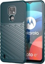 Voor Motorola Moto E7 (2020) Thunderbolt schokbestendig TPU beschermend zacht hoesje (groen)