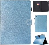 Voor iPad Air / Air 2 / iPad 9.7 Vernis Glitter Poeder Horizontale Flip Leren Case met Houder & Kaartsleuf (Blauw)