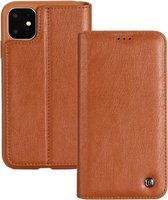 Voor iPhone 11 Pro GEBEI schokbestendige TPU + PU horizontale flip lederen hoes met kaartsleuven en houder (bruin)