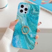 Shell-patroon TPU telefoon beschermhoes met ringhouder voor iPhone 11 Pro Max (kleurenschaal)