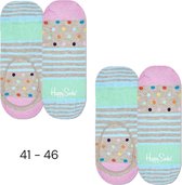 Happy Socks Stripe Dots Liner Socks - Dou pack - Maat 41 - 46