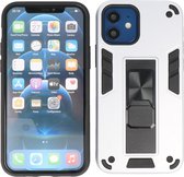 Étui pour iPhone 12 Mini - Étui rigide Tough Armor - Étui pour téléphone avec fonction de support - Couverture arrière Bestcases - Argent