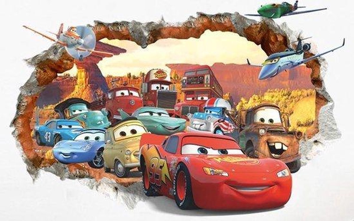 Disney cars - muursticker - kinderkamer - speelgoed - auto - sticker - autootjes - racebaan 3 - Viros - Cars™