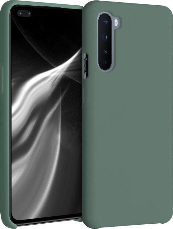 kwmobile telefoonhoesje geschikt voor OnePlus Nord - Hoesje met siliconen coating - Smartphone case in dennengroen