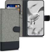kwmobile telefoonhoesje voor Samsung Galaxy S21 Plus - Hoesje met pasjeshouder in grijs / zwart - Case met portemonnee