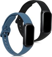 kwmobile 2x armband voor Samsung Galaxy Fit (SM-R370) - Bandjes voor fitnesstracker in antraciet / zwart