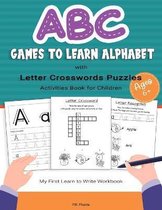 ABC Game to Learn Alphabet with Letter Crosswords Puzzles Activities Book for Children Ages 6+