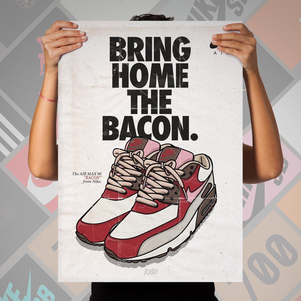 AFFICHE NIKE AIR MAX 90 BACON VINTAGE (50X70CM)