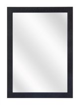 Spiegel met Vlakke Houten Lijst - Zwart - 50 x 60 cm