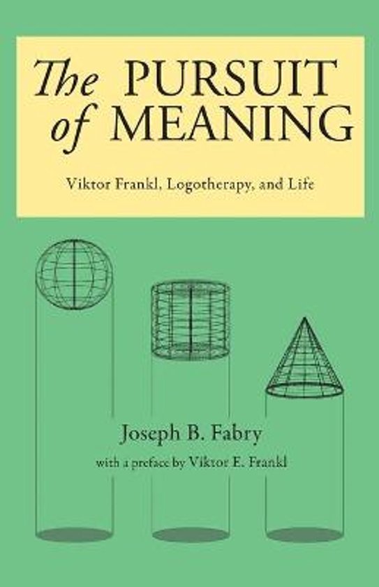Couverture du livre "The Pursuit of Meaning" avec le titre et les auteurs. Trois formes géométriques en fil de fer sur des socles.