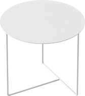 WELD & CO – SOLID 01 Side Table – Ronde wit metalen bijzettafel – 50x50xH45cm